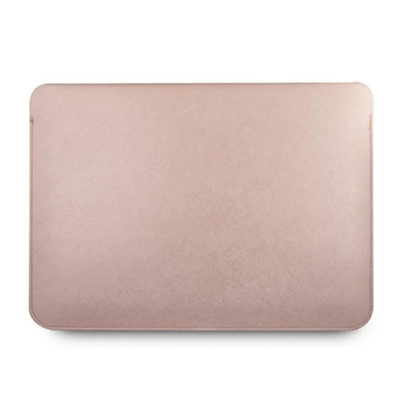 Guess Saffiano Script kompiuterio dėklas - 13 colių nešiojamojo kompiuterio dėklas (rožinis)