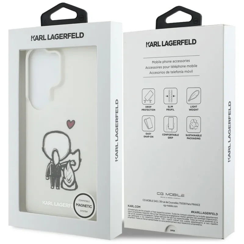 Karl Lagerfeld IML Karl & Choupette MagSafe – Samsung Galaxy S26 Ultra dėklas (skaidrus)