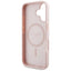 Guess Grained Hot Stamp Peony Triangle Logo MagSafe – dėklas iPhone 16 (rožinis)