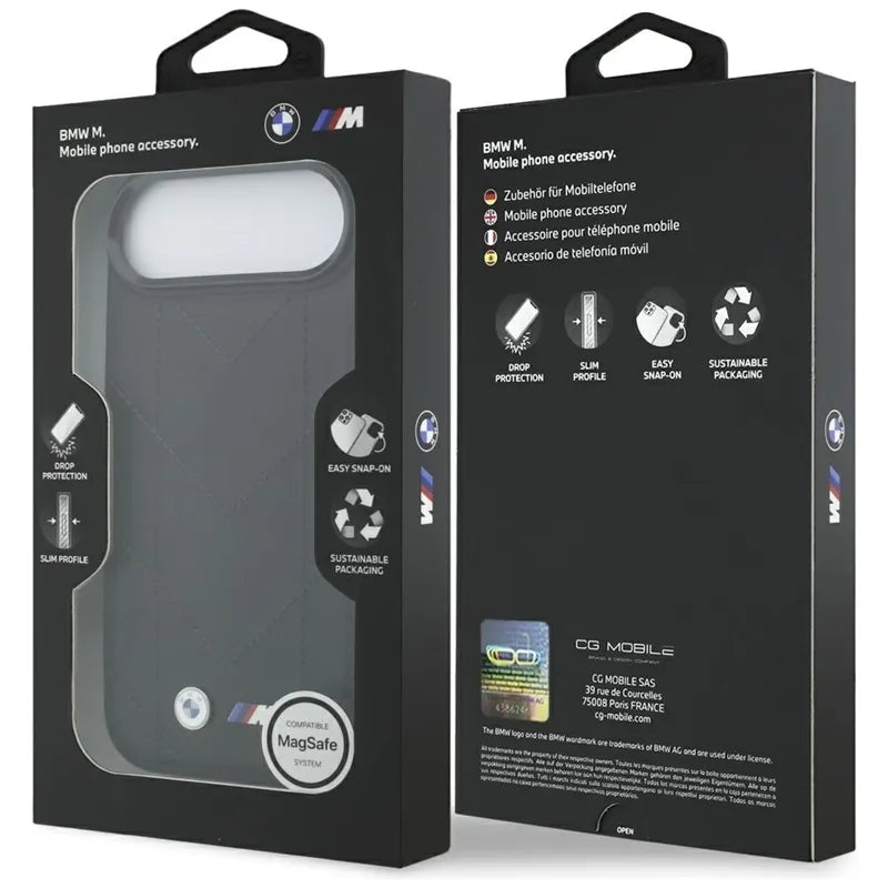 BMW M Quilted Logo MagSafe – iPhone Air dėklas (juodas)