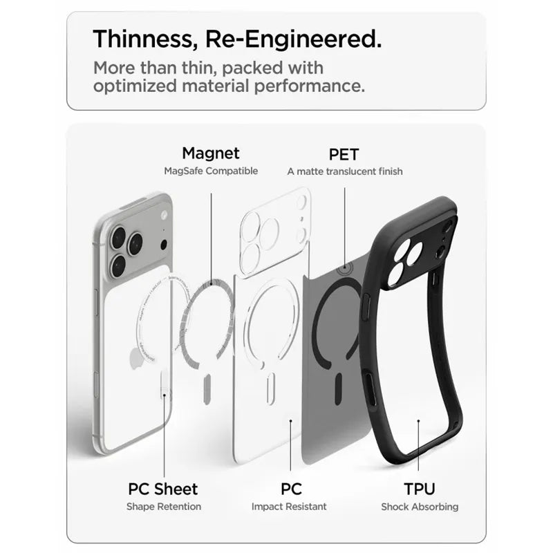 Spigen Ultra Hybrid Mag MagSafe – dėklas, skirtas iPhone 18 Pro Max / 17 Pro Max (Frost Black)