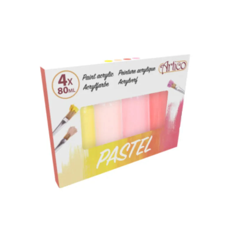 Artico – Akrilinių pastelinių dažų rinkinys 80 ml 4 spalvos (1 rinkinys)