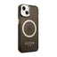 Guess Gold Outline Translucent MagSafe – Dėklas iPhone 14 Plus (juodas)