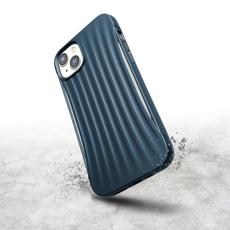 X-Doria Raptic Clutch – Biologiškai skaidus dėklas, skirtas iPhone 14 Plus (atsparus kritimams iš 3 m aukščio) (Mėlynas)