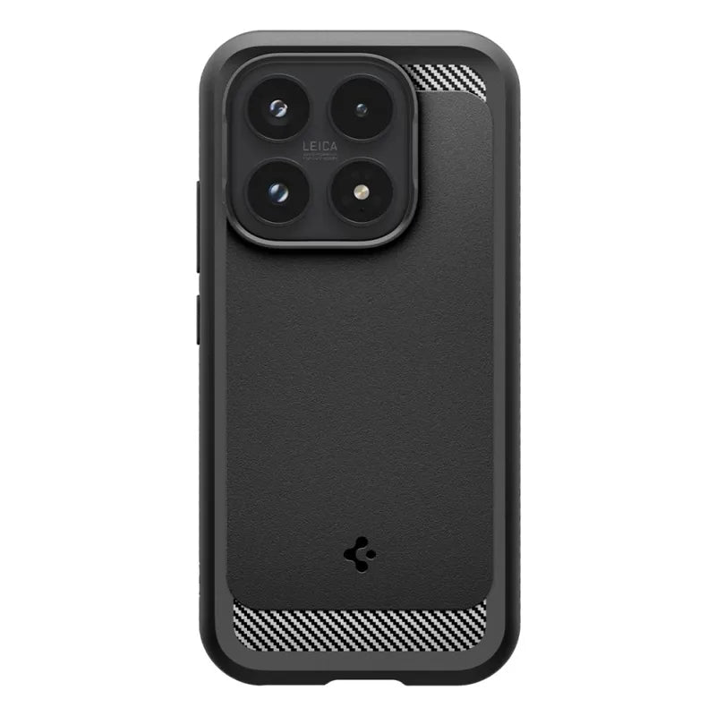 Spigen Rugged Armor – Dėklas, skirtas Xiaomi 17 (Matinė juoda)