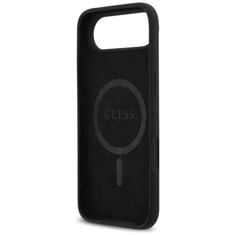 Guess Silicone Triangle Logo MagSafe – dėklas iPhone Air (juodas)