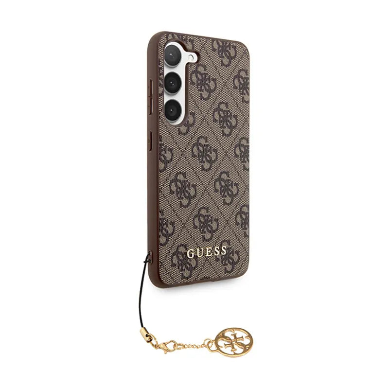 Guess 4G Charms kolekcija – dėklas Samsung Galaxy A35 5G (ruda)