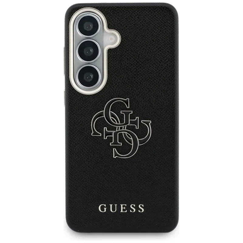 Guess Grained Big 4G Metal Logo – Samsung Galaxy S26 dėklas (juodas)