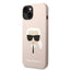 Karl Lagerfeld Silicone Ikonik Karl's Head MagSafe – dėklas iPhone 14 Plus (rožinis)