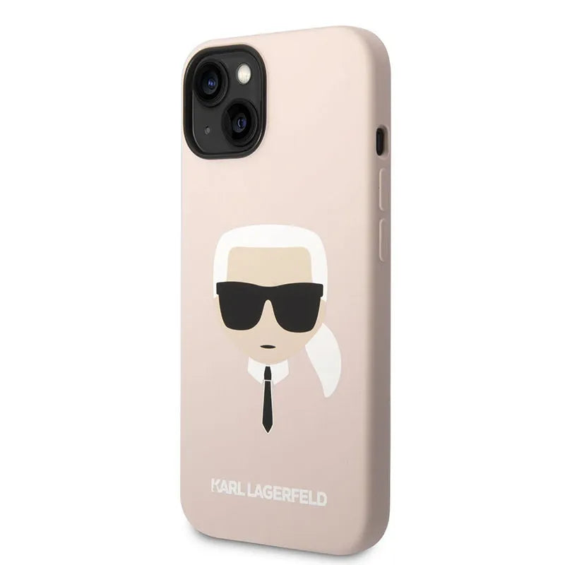 Karl Lagerfeld Silicone Ikonik Karl's Head MagSafe – dėklas iPhone 14 Plus (rožinis)