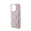 Guess Quilted Metal Logo – dėklas „iPhone 15 Pro“ (rožinis)