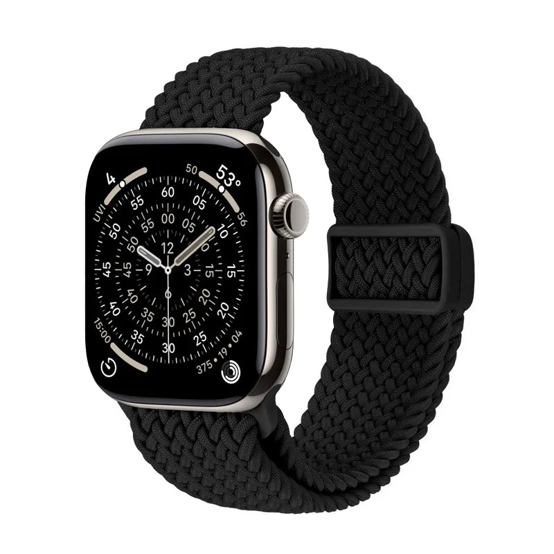 Crong Wave Band – pintas dirželis Apple Watch 44/45/46/49 mm (juodas)