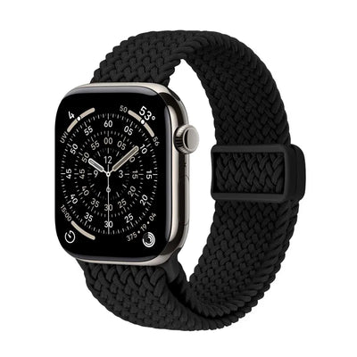 Crong Wave Band – pintas dirželis Apple Watch 44/45/46/49 mm (juodas)
