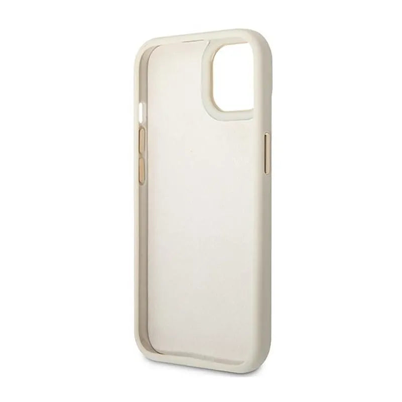 Guess Croco Collection – dėklas iPhone 14 Plus (sidabrinis)