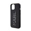 Karl Lagerfeld 3D Rubber Glitter Logo dėklas, skirtas iPhone 15 (juodas)