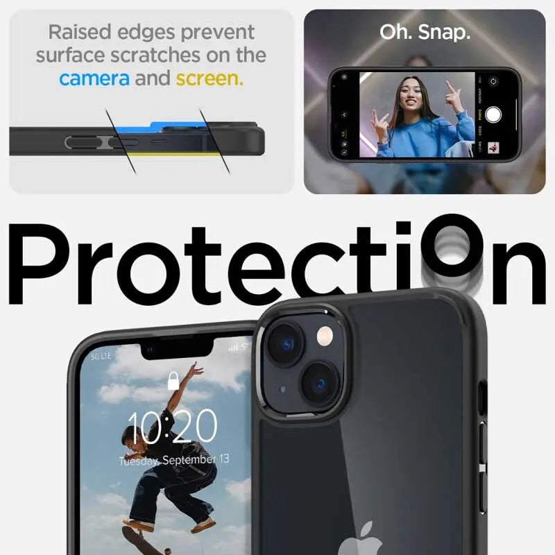 Spigen Ultra Hybrid – dėklas iPhone 15 Plus / iPhone 14 Plus (juodas)