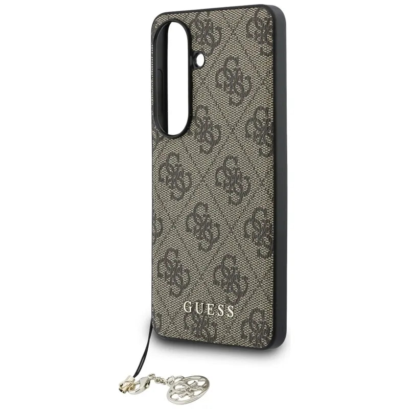 Guess 4G Classic Logo Charm MagSafe – dėklas Samsung Galaxy S26 (rudos spalvos)
