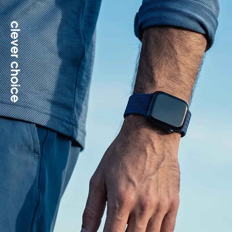Crong Wave Band – Pintas dirželis, skirtas Apple Watch 38/40/41/42 mm (tamsiai mėlynas)