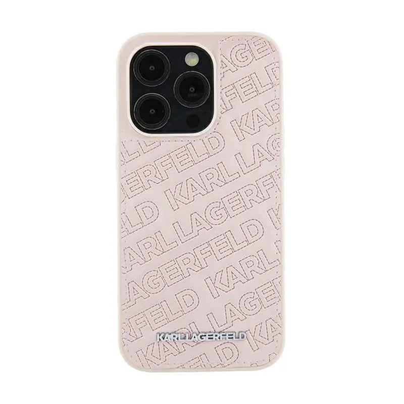 Karl Lagerfeld Quilted K Pattern – dėklas Apple iPhone 15 Plus (rožinis)