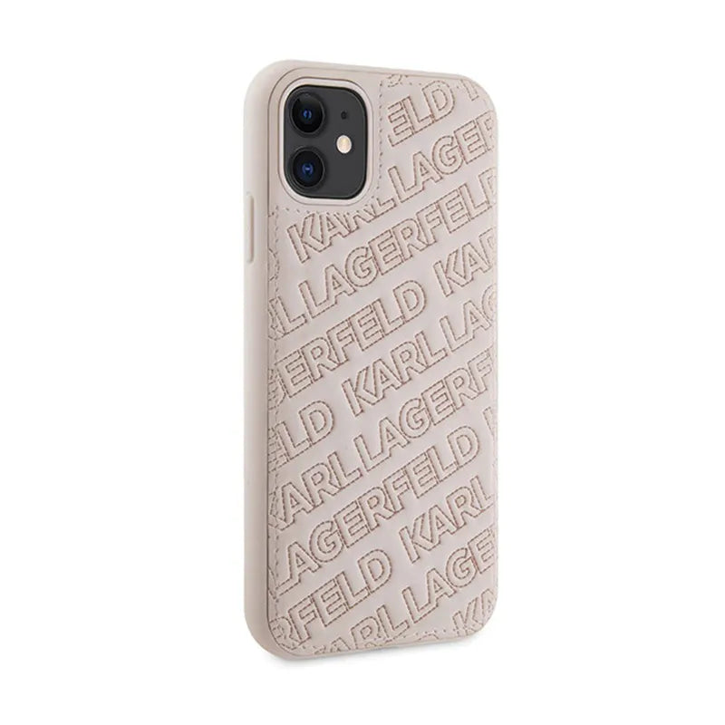 Karl Lagerfeld Quilted K Pattern – dėklas „iPhone 11“ (rožinis)