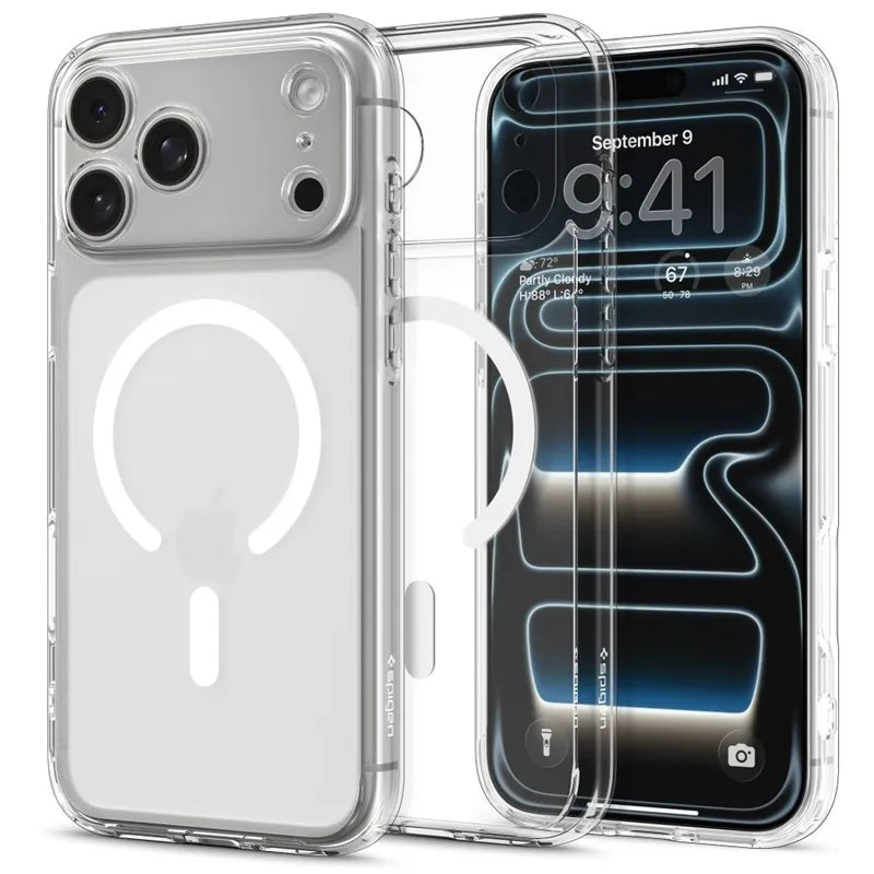 Spigen Ultra Hybrid Mag MagSafe – dėklas iPhone 17 Pro (Frost White)