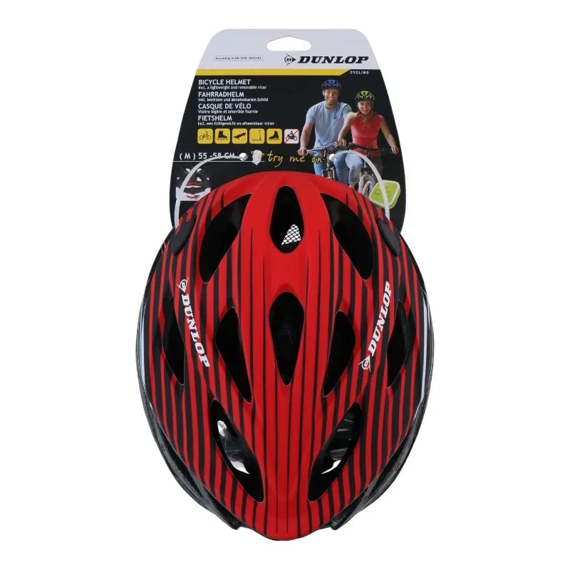 Dunlop – Reguliuojamas MTB dviračio šalmas, dydis M, 55-58 cm (raudonai juodas)