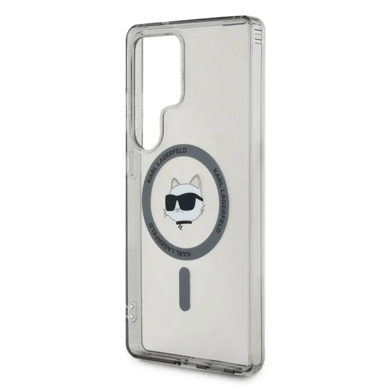 Karl Lagerfeld Button Choupette Head Printed Logo MagSafe - dėklas Samsung Galaxy S25 Ultra (juodas)