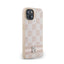 DKNY Leather Checkered Mono Pattern & Printed Stripes – dėklas iPhone 15 Plus / 14 Plus (rožinis)