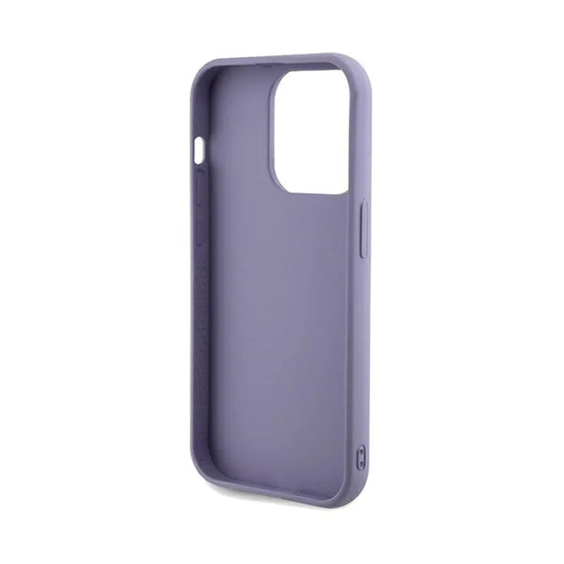 Guess Sequin Script Metal – dėklas iPhone 14 Pro (violetinis)
