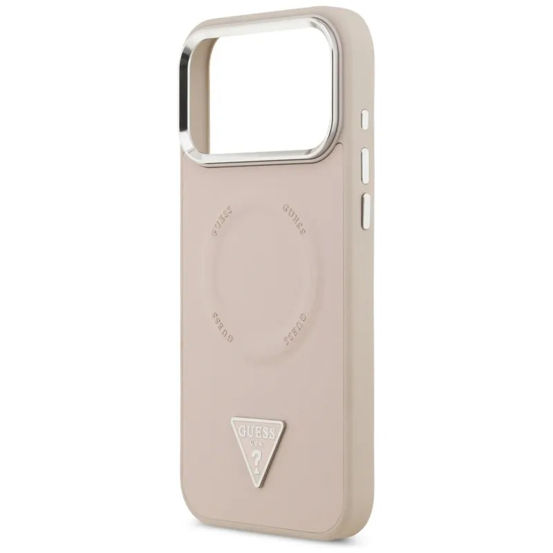 Guess Triangle Logo MagSafe – dėklas iPhone 17 Pro (rožinis)
