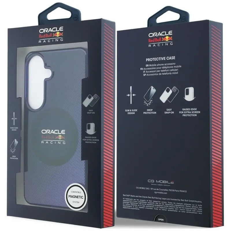 Red Bull Double Layer Blended Lines MagSafe – Samsung Galaxy S26 dėklas (tamsiai mėlynas)