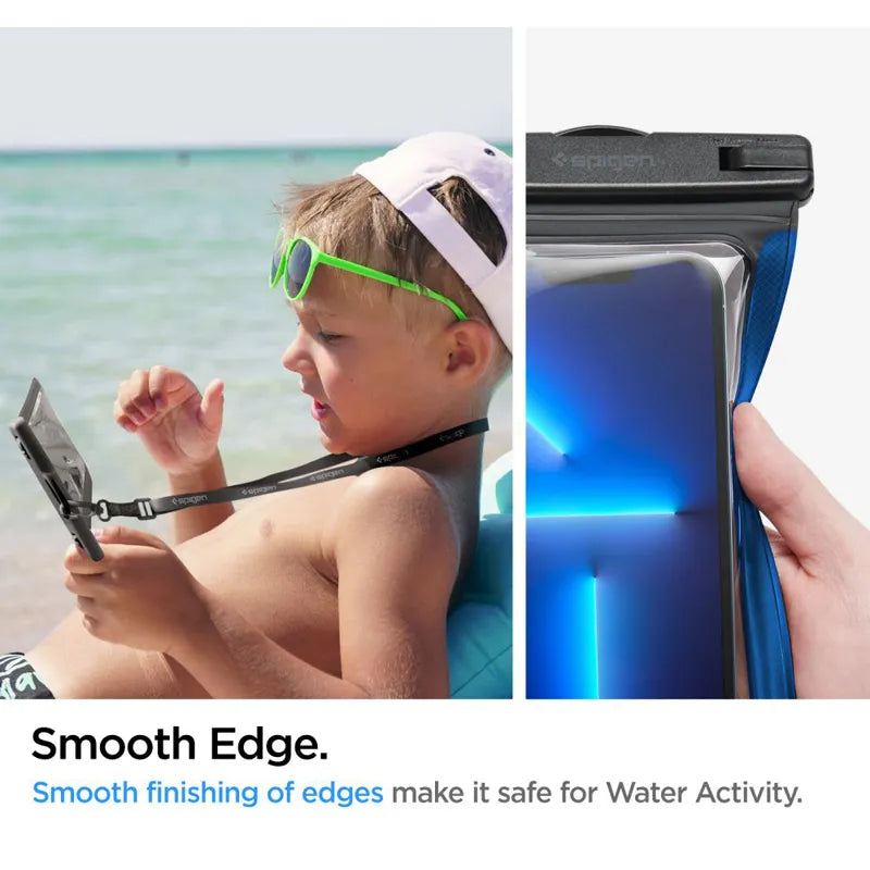 Spigen A601 universalus vandeniui atsparus dėklas - dėklas išmaniesiems telefonams iki 6,9 colio (juodas)