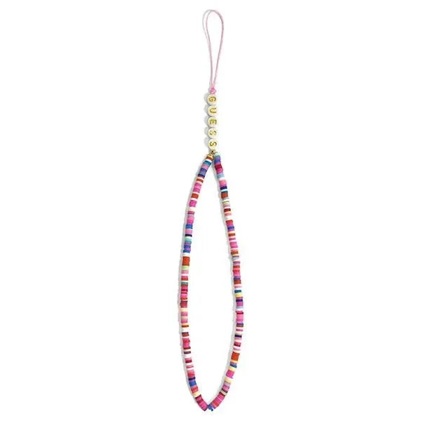 Guess telefonų dirželis Beads Heishi Multicolor Pink