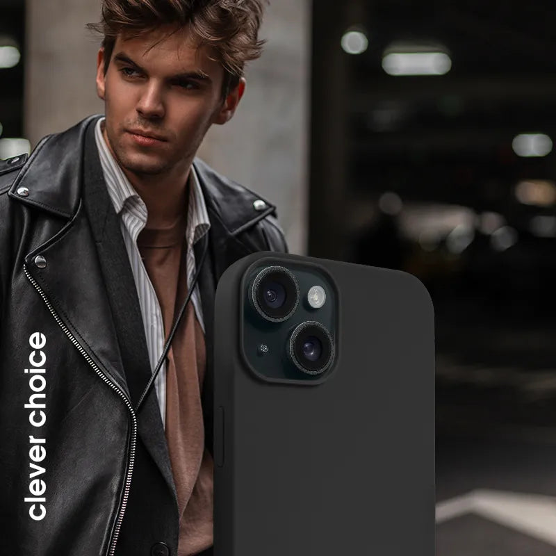 Crong Color Cover Magnetic – „iPhone 15 Plus“ dėklas su „MagSafe“ (juodas)