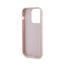Guess Quilted Metal Logo – dėklas „iPhone 15 Pro“ (rožinis)