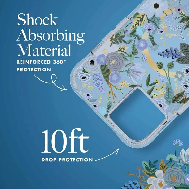 Rifle Paper Clear MagSafe - dėklas iPhone 14 Plus (Garden Party Blue)