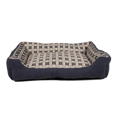 Minkšta šunų lova sofa 75 x 58 x 19 cm, L dydis (tamsiai mėlyna)