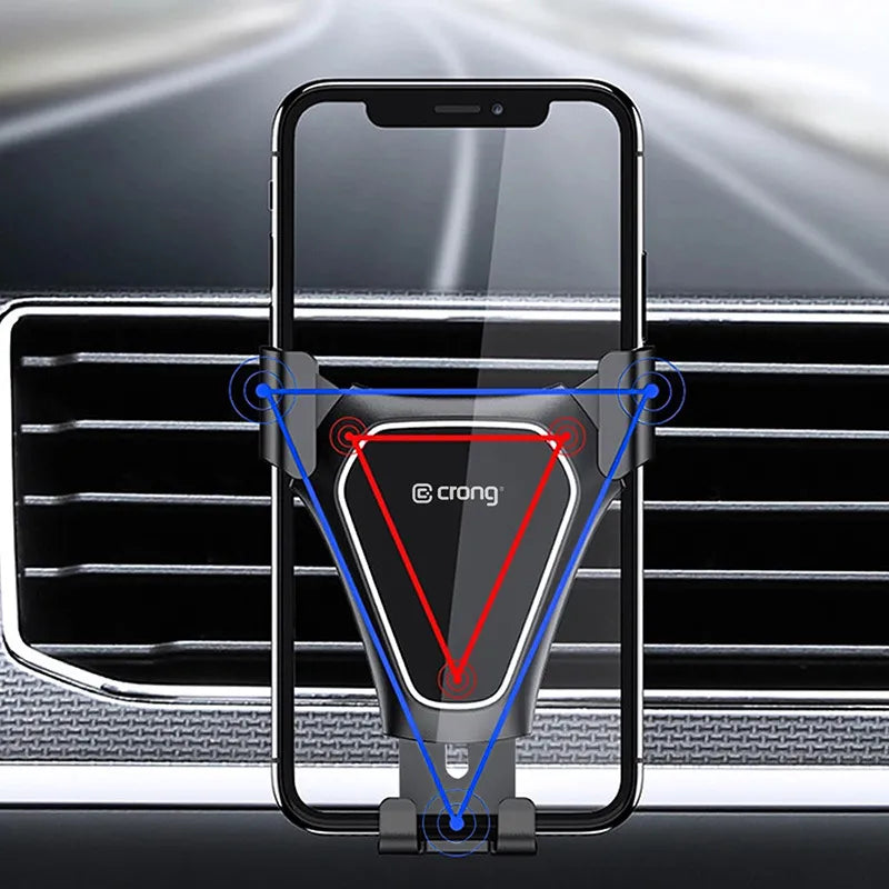 Crong Gravity Auto-Clip automobilinis laikiklis - gravitacinis telefono laikiklis 4,7"- 6,5" telefonams (juodas)