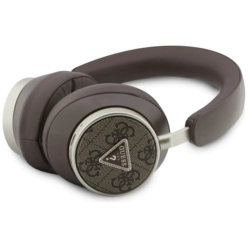 Guess 4G Triangle Logo – belaidės Bluetooth V5.4 ENC ausinės (rudas)