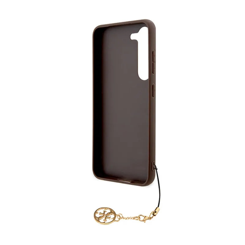 Guess 4G Charms kolekcija – dėklas Samsung Galaxy A35 5G (ruda)