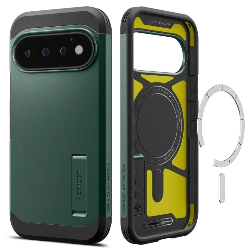 Spigen Tough Armor Mag MagSafe – dėklas Google Pixel 11 Pro (Abyss Green)