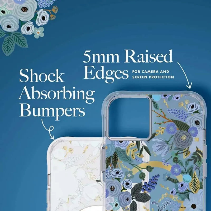 Rifle Paper Clear MagSafe - dėklas iPhone 14 Plus (Garden Party Blue)