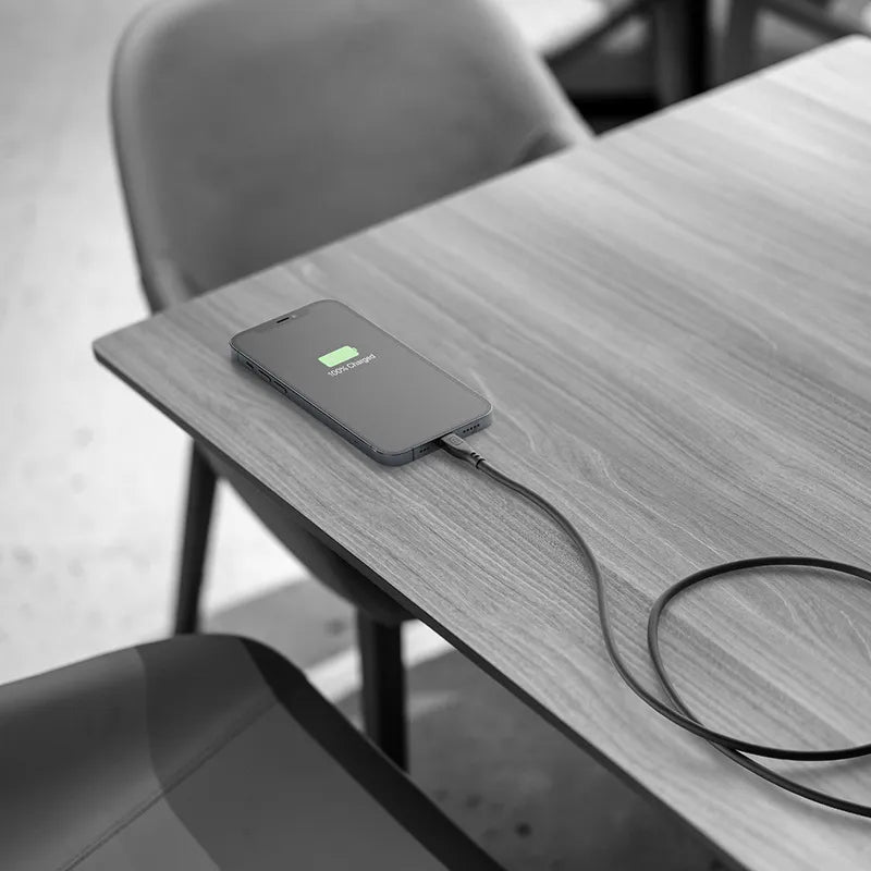 Cellularline Soft Cable – USB-C į Lightning laidas, MFi sertifikuotas, 1,2 m (juodas)