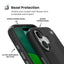 „Speck Presidio2 Grip MagSafe“ dėklas – „iPhone 17“ (juodas / skalūno pilkas / baltas)