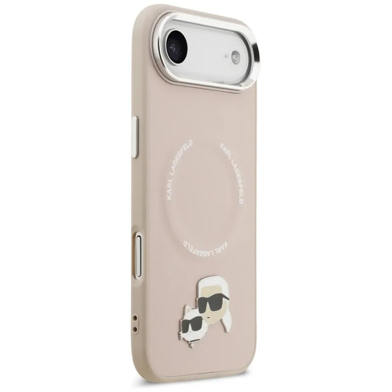 Karl Lagerfeld Karl & Choupette Pins MagSafe – Dėklas iPhone Air (rožinis)