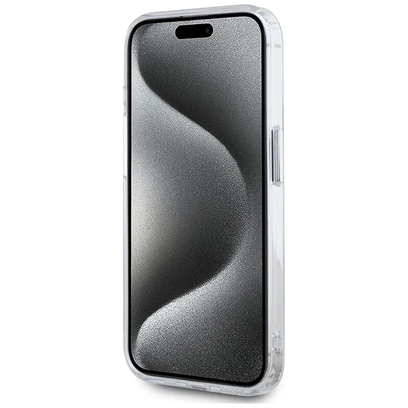 Karl Lagerfeld IML Metal Karl Head MagSafe – dėklas iPhone 15 Pro Max (baltas)