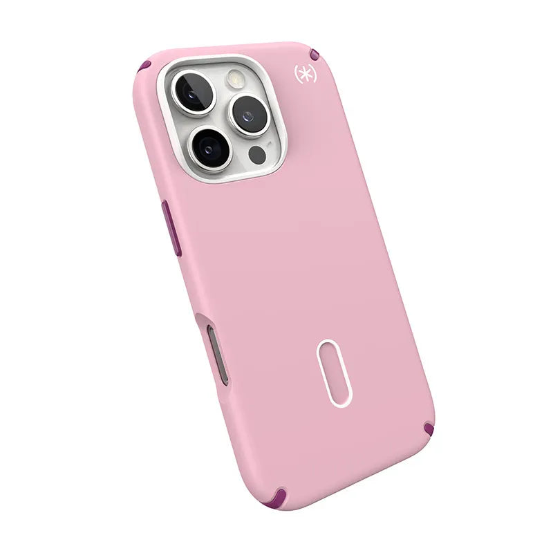 Speck Presidio2 Pro ClickLock & MagSafe – iPhone 16 Pro dėklas (Wednesday Pink / Boysenberry Purple / White)