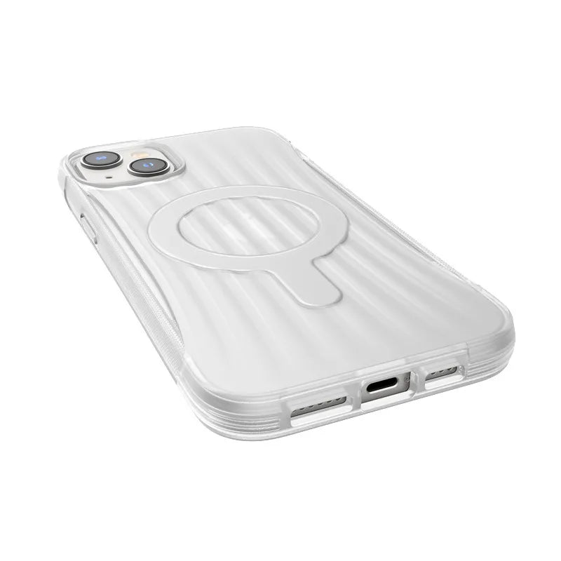 X-Doria Raptic Clutch MagSafe – biologiškai skaidus dėklas, skirtas iPhone 14 Plus (atsparus kritimui iš 3 m) (skaidrus)