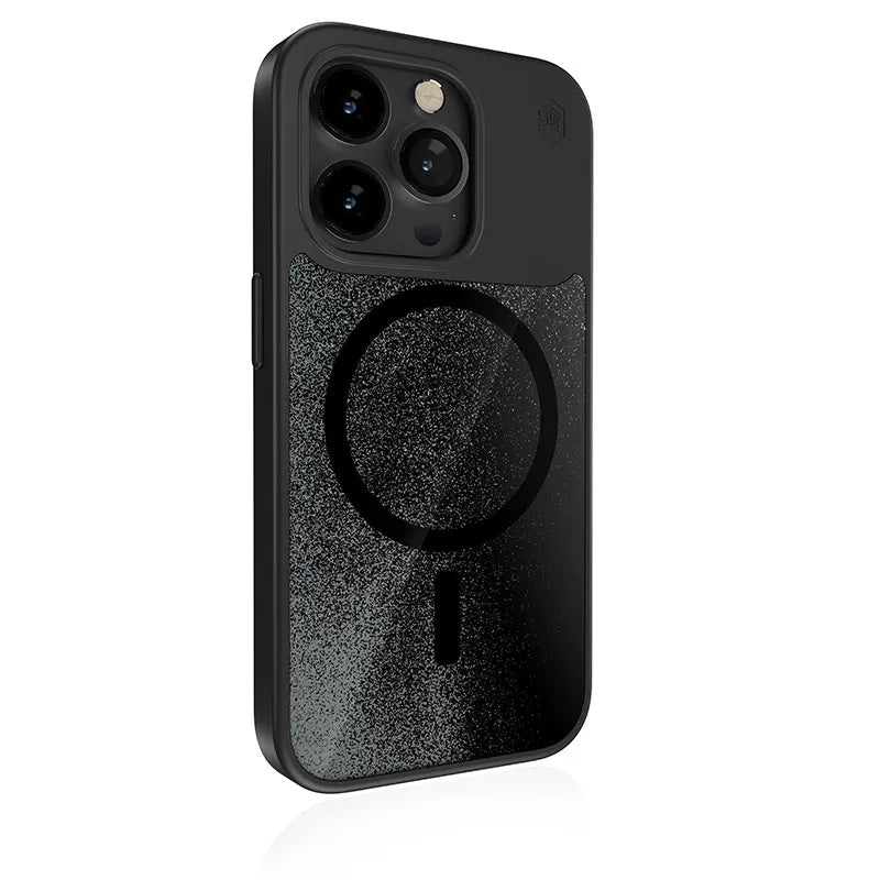 STM Relax Sand MagSafe – Dėklas iPhone 15 Pro (Juodas / Pilkas)