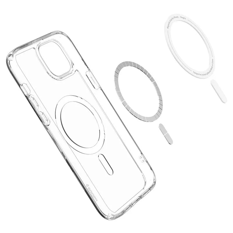 Spigen Ultra Hybrid MagSafe – dėklas iPhone 15 (baltas)